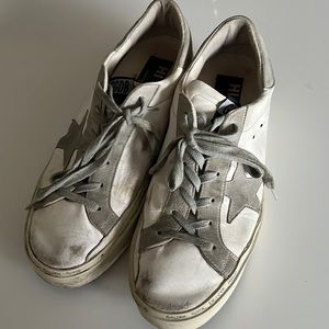 Golden Goose Hi Star 41 grey suede and white leather